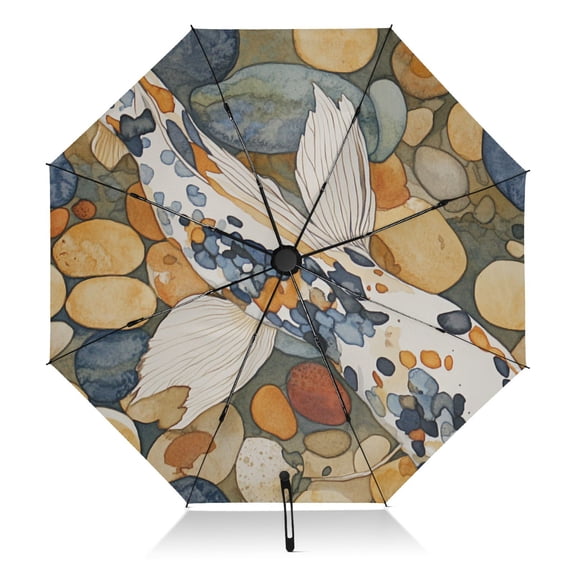 Koi Fish Pattern Extra Large Automatic Umbrella, UV Protection, Waterproof, Auto Open and Close