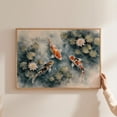 Zen Fish Design Koi Fish Pond Wall Art Print, Japanese Water Lilies Lotus Zen Decor ...