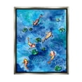 thumbnail image 1 of Koi Fish Ripples Pond Lilies Animals & Insects Painting Luster Gray Framed Art Print Wall Art, 1 of 6