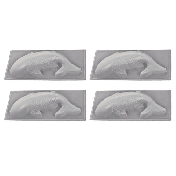Koi Fish Shaped Baking Mold 3D Large – 13.77 x 6.88 Inch PP Plastic Mold for Cakes, Jelly, Pudding, Steamed Buns | Non-Toxic, Dishwasher Safe (4Pcs)
