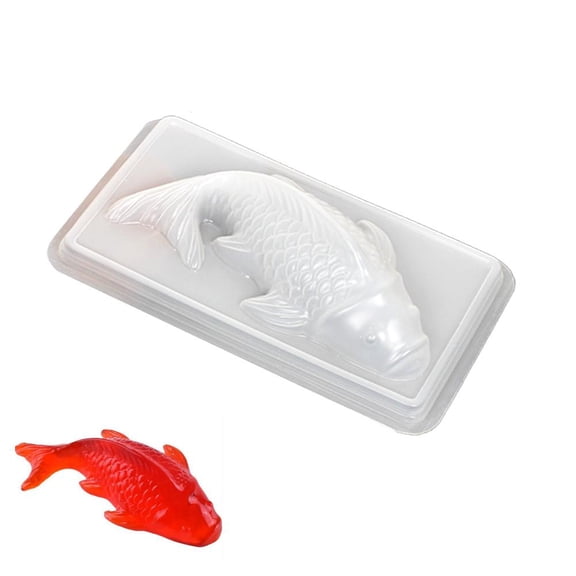 Koi Fish Silicone Molds, Fish Shaped Jelly Molds PP Plastic Tool, for Baking Rice Cake Candy Chocolate Cupcake Fondant Soap Mold, Non-Stick Easy Demould Kitchen Baking Tools