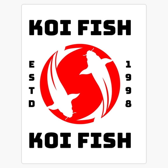 Koi Fish Swimming Fluid Motion Oriental Art Variant Vinyl Sticker