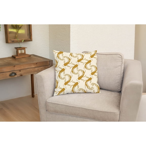 Koi Fish Swirl Decorative Throw Pillow