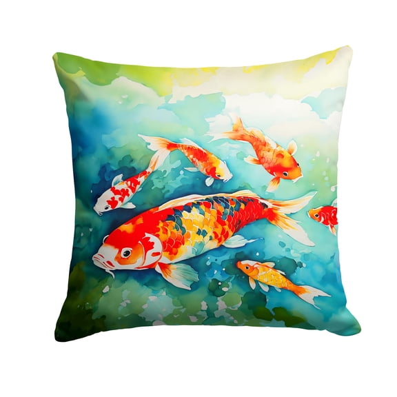 Koi Fish Throw Pillow 14 in x 14 in