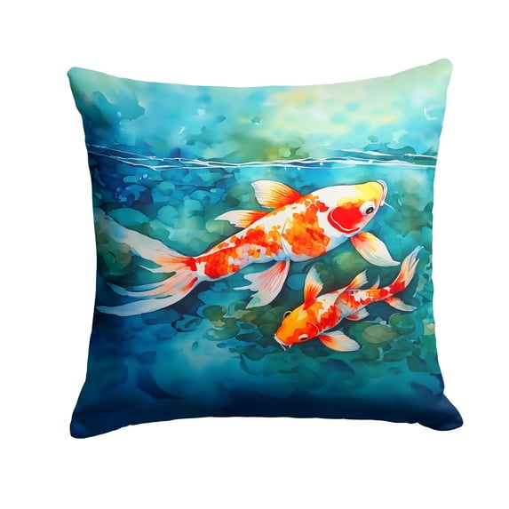 Koi Fish Throw Pillow 14 in x 14 in