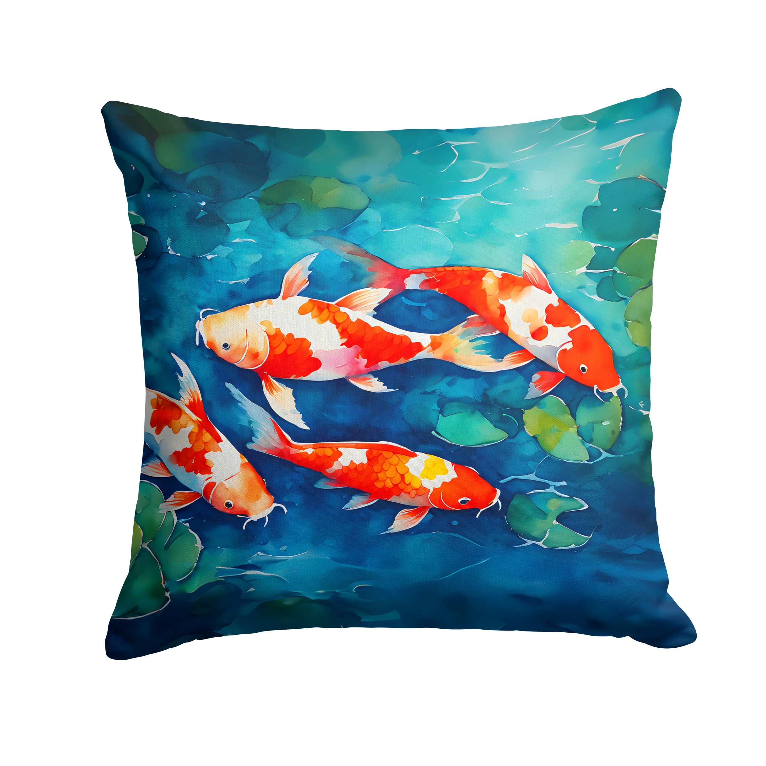 Koi Fish Throw Pillow 14 in x 14 in