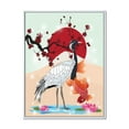 thumbnail image 1 of Koi Fish With Crane Bird 30 in x 40 in Framed Painting Canvas Art Print, by Designart, 1 of 5