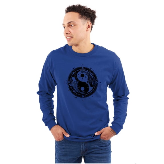 Koi Fish Ying Yang Balance Symbolic Long Sleeve TShirt Men Women Brisco Brands L