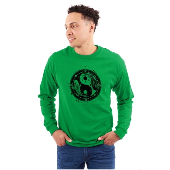 Koi Fish Ying Yang Balance Symbolic Long Sleeve TShirt Men Women Brisco Brands L