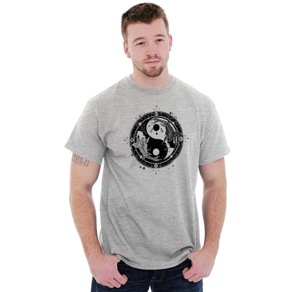 Koi Fish Ying Yang Balance Symbolic Men's Graphic T Shirt Tees Brisco Brands X