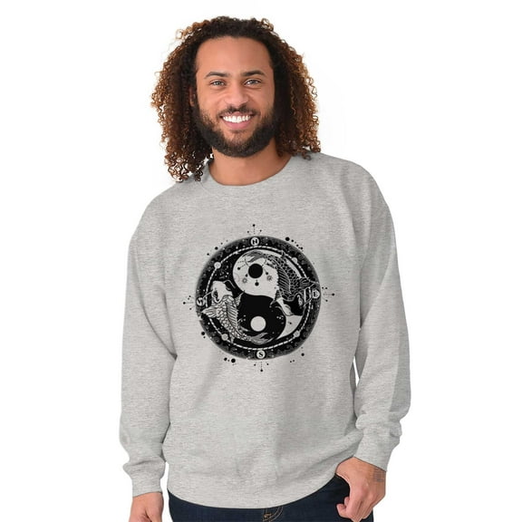 Koi Fish Ying Yang Balance Symbolic Sweatshirt for Men or Women Brisco Brands L