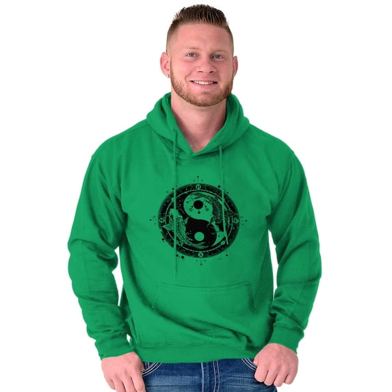 Koi Fish Ying Yang Balance Symbolic Unisex Plus Fleece Graphic Hoodie Brisco Brands 3X