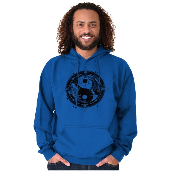 Koi Fish Ying Yang Balance Symbolic Unisex Plus Fleece Graphic Hoodie Brisco Brands 3X