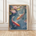 Zen Fish Design Koi Fish Zen Japanese Wall Art Print, Pastel Impressionist Decor ...