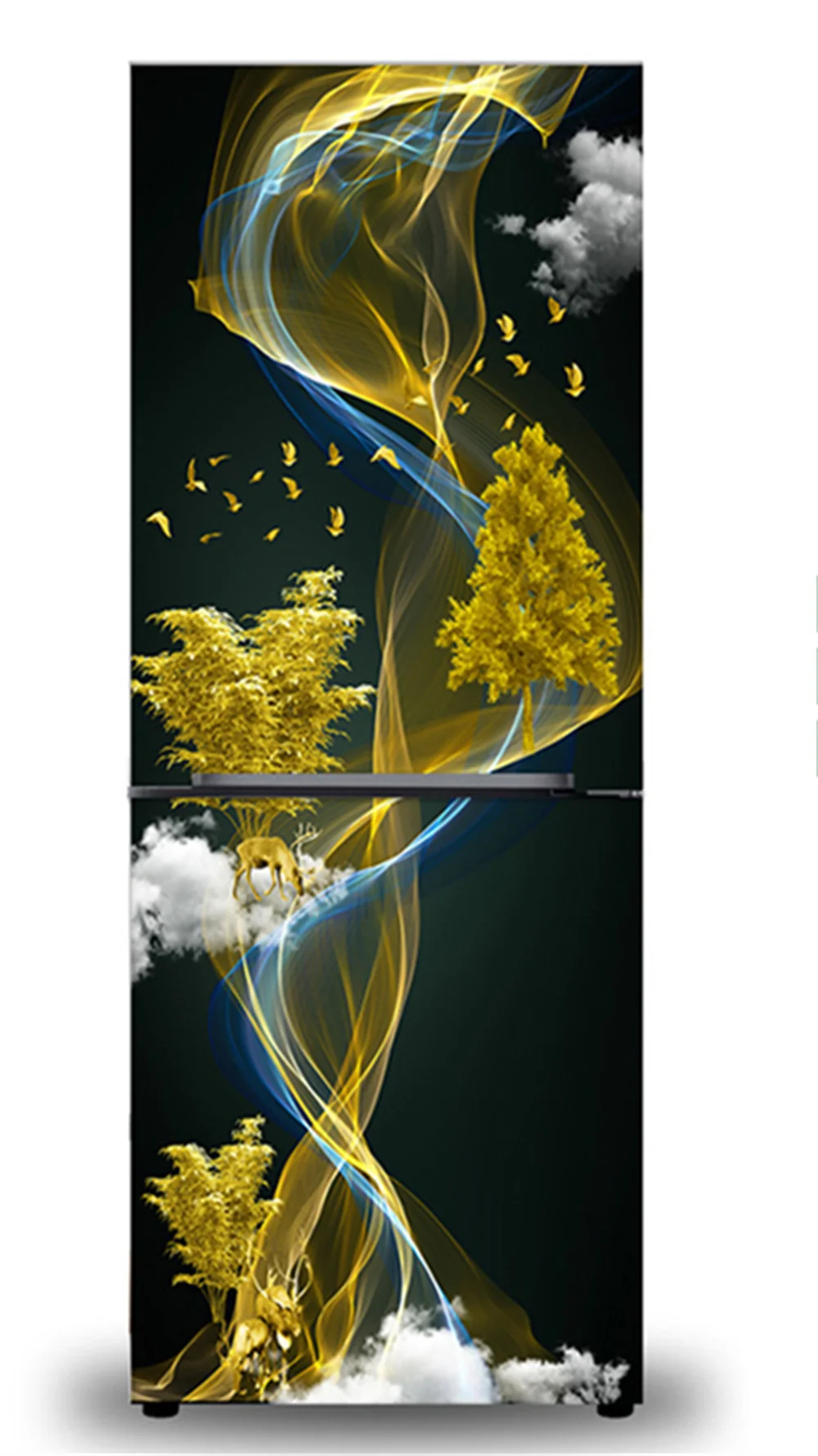 Koi Refrigerator Stickers Door Cover Fridge Sticker Full Film Wallpaper ...