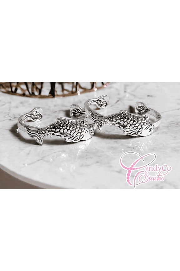 Koi ends West Indian stacking bangle sterling silver textured bangle Caribbean handmade bracelet bangle ball African cuff open hand