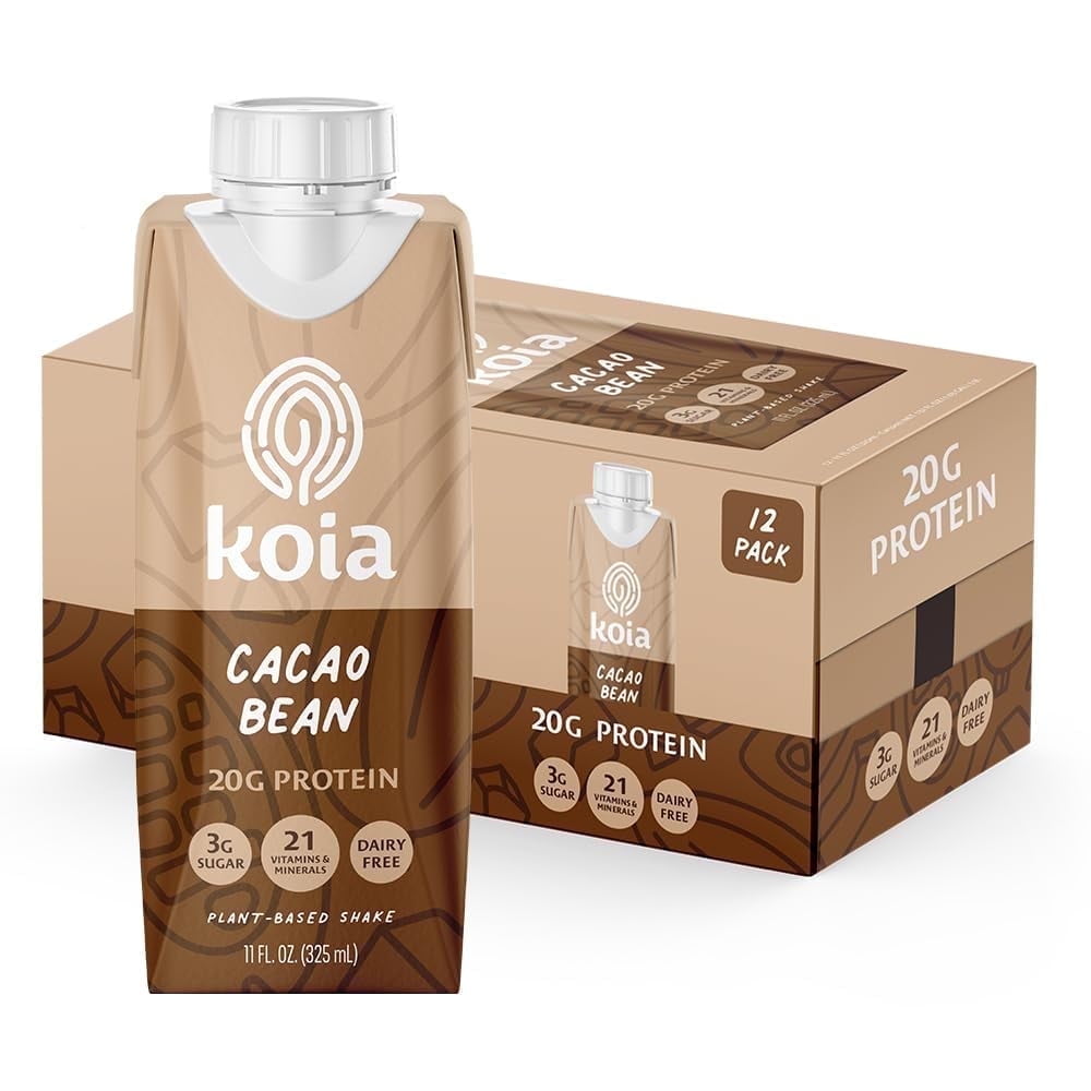 Koia Creamy Cacao Bean Protein Nutrition Shake, 12 Count, 11oz