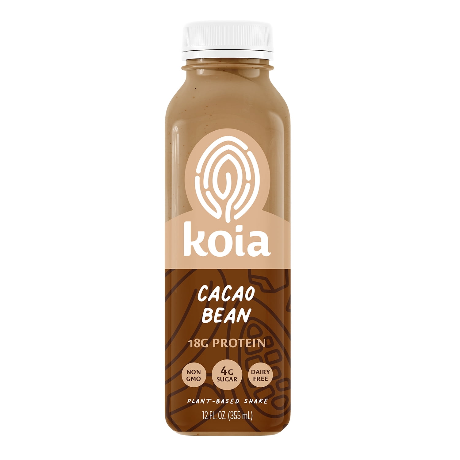 Koia Protein Nutritional Shake, Cacao Bean, 18g Plant Protein, Non-Dairy Ready to Drink