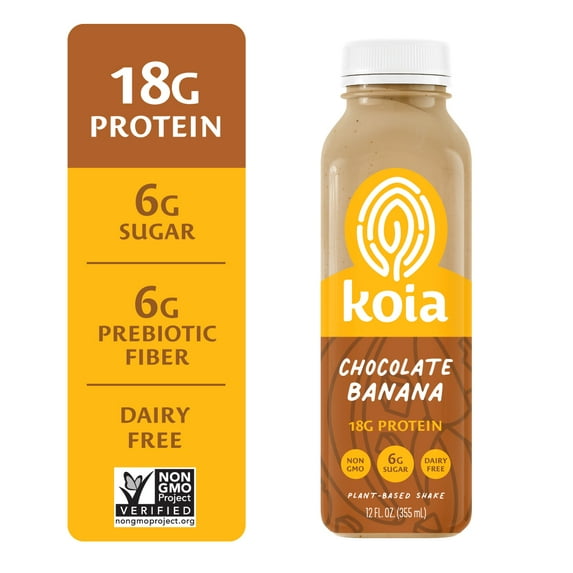 Koia Protein Nutritional Shake, Chocolate Banana, 18g Plant Protein, Non-Dairy Ready to Drink