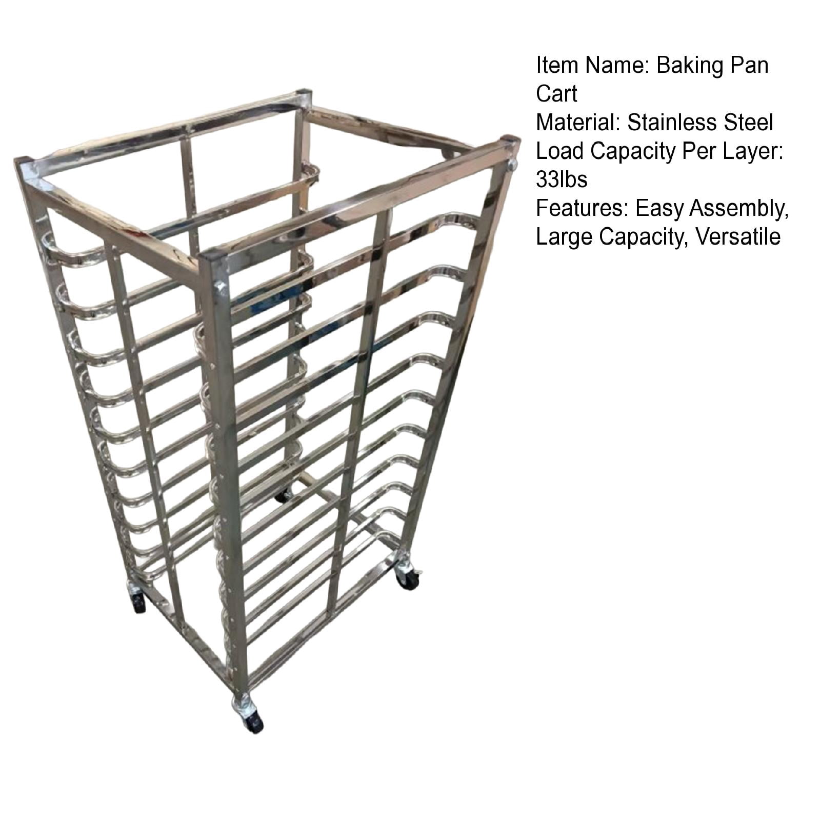 Koiauber 10-Tier Stainless Steel Baking Rack with Wheels,Commercial Pan ...