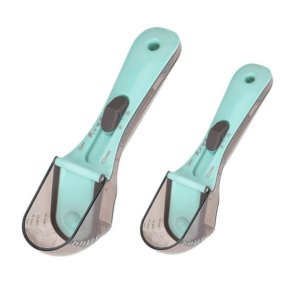 Koiauber 2 Pcs Cat Dog Food Scoop Adjustable Pet Food Measuring Cup with Scale Pet Food Feeding Scoop for Cats Dogs Rabbits Kitchen Gadgets