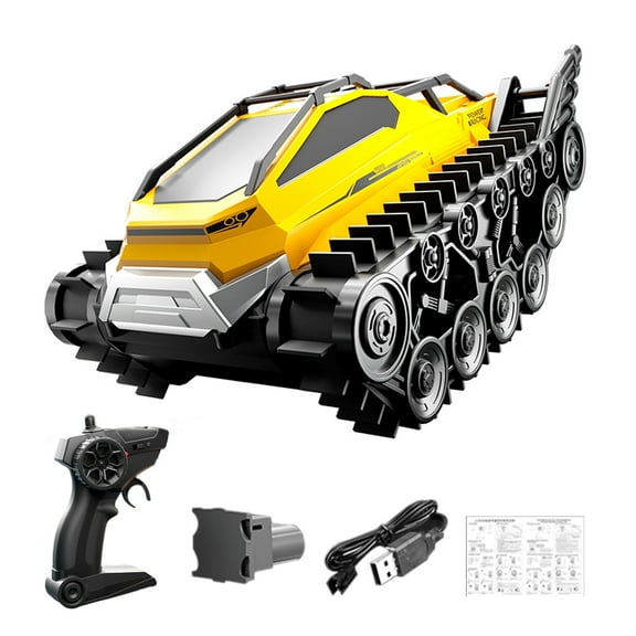 Koiauber Amphibious 2.4GHz Remote Control Tank Waterproof All Terrain RC Stunt Car Electric Crawler Vehicle Toy
