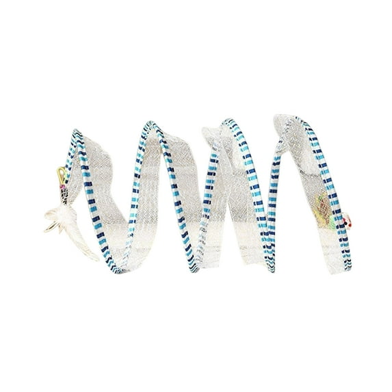 Koiauber Cat Tunnel Toy Spiral Kitten Toy Foldable Design Interactive Spiral Cat Tunnel with Feather Toy