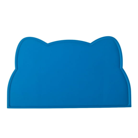 Koiauber Dog Food Mat Cat Face Design Silicone Pet Feeding Placemat with Raised Edge Pet Bowl Mat for Dogs Cats