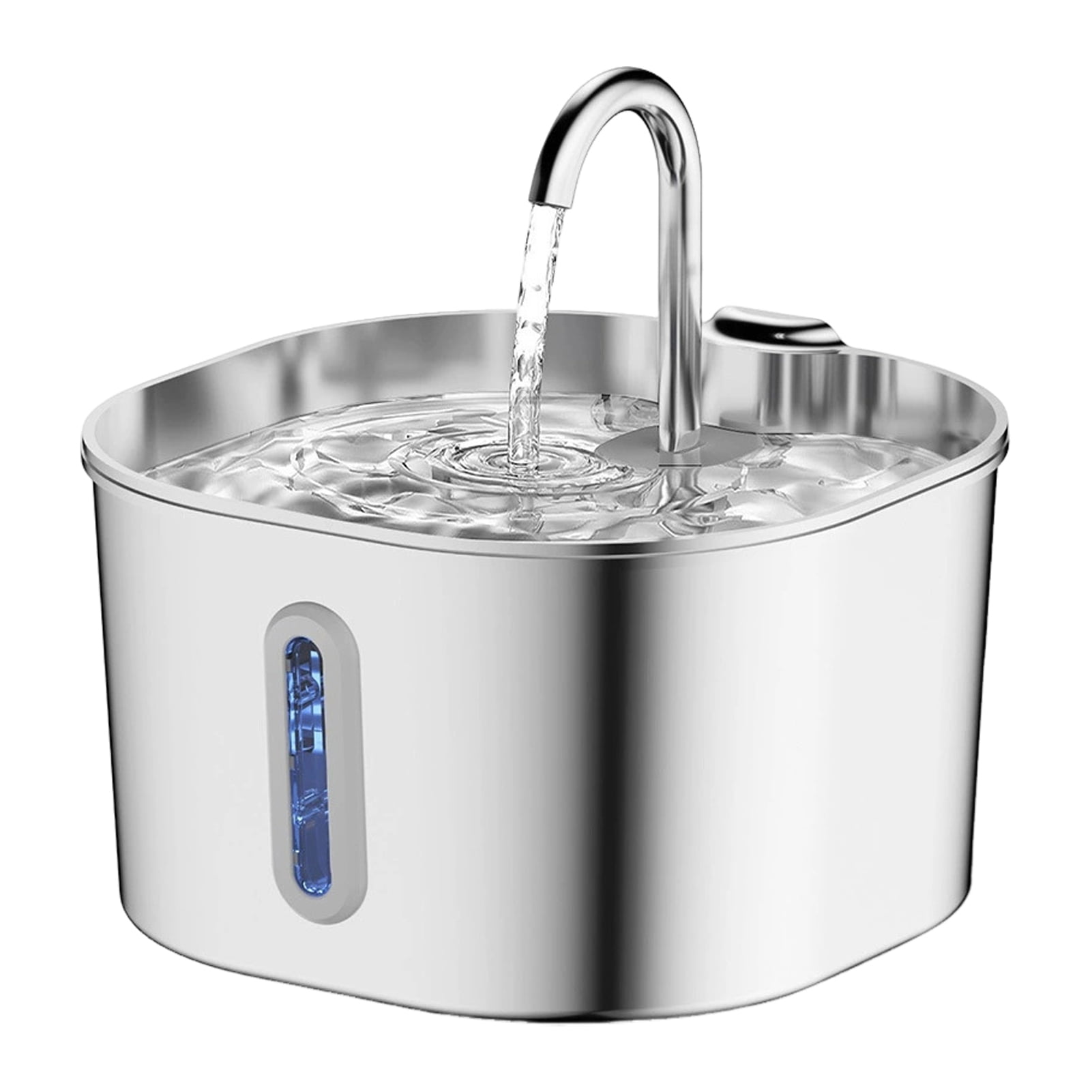 Koiauber Dog Water Fountain Stainless Steel 2.2L Automatic Pet Drinking Fountain Silent Low- Purify Water Fountain for Home Indoor Dogs