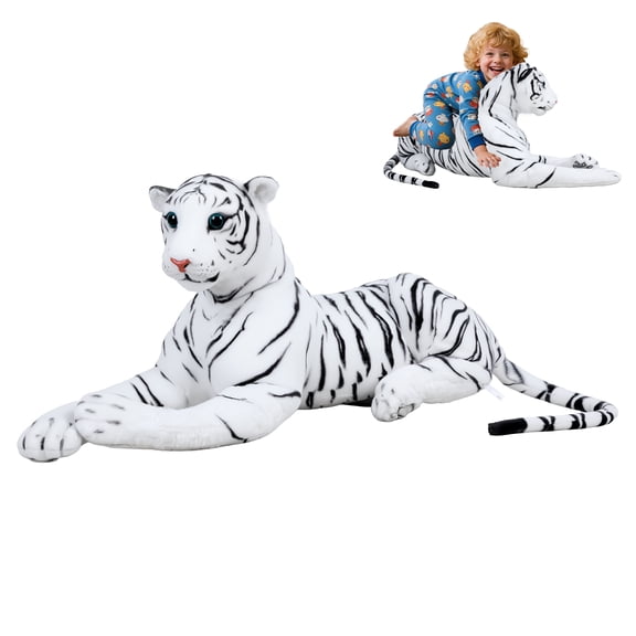 Koiauber Giant Tiger Pillow,Life Size Tiger Toy,Lifesize Stuffed Animal Doll,Big Tiger Stuffed Animal,Extra Large,Plush Lifesize Tiger