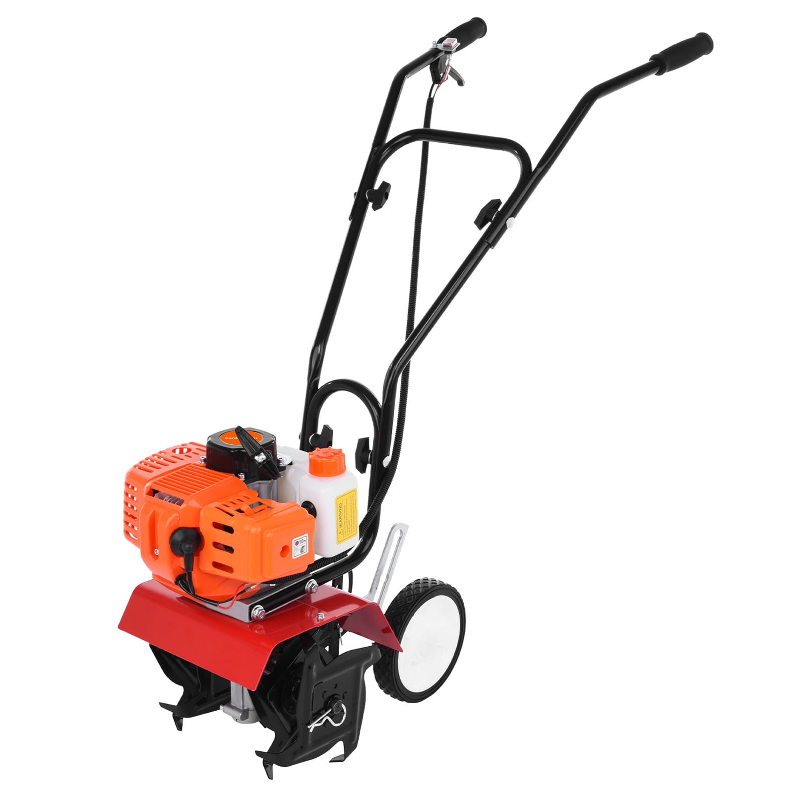 Koiauber Petrol Cultivator 2 Stroke 9000RPM 1.2L Fuel Tank 6 inch Working Depth 7.9 inch Tilling Width Digging 3HP/1.65kW 52cc Garden Mini Tiller Garden Accessory
