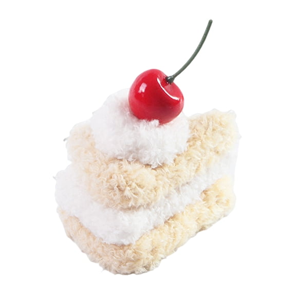 Koiauber Plush Food Cat Toy Stuffed Dessert Shaped Kitten Toy Realistic Burger Hotdog Sandwich Cake Pet Chew Toy for Indoor Cats