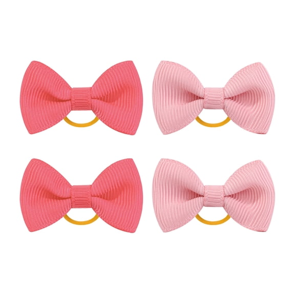 Koiauber Puppy Dog Hair Bows with Rubber Bands Handmade Small Bowknot Dog Hair Accessories Pet Grooming Supplies