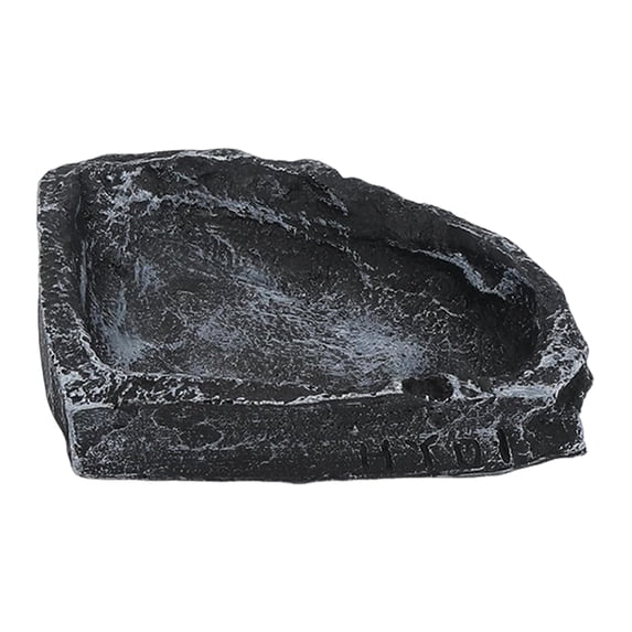 Koiauber Reptile Feeding Dish Realistic Stone-Like Reptile Water Dish Food Bowl Terrarium Reptile Feeding Corner Bowl