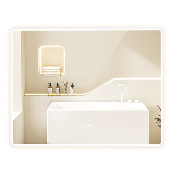 Koiauber Smart Bathroom Mirror Light,LED Bathroom Mirror with Light,Wall-Mounted Smart Mirror with Dual Bluetooth-compatible Speaker