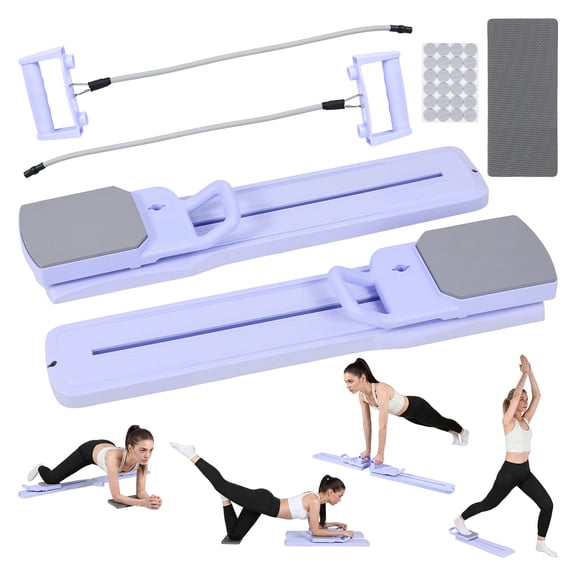 Koiauber Split Pilates Board,Foldable Pilates Reformer Equipment Ski Balance Board,Multi-Purpose Pilates Sliding Board,Home Pilates Kit for Full Body Workout