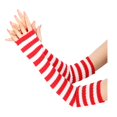 thumbnail image 1 of Koiauber Women Striped Elbow Gloves Knitted Arm Warmers Fingerless Gloves Stretchy Mittens with Thumb Hole, 1 of 8