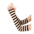 thumbnail image 1 of Koiauber Women Striped Elbow Gloves Knitted Arm Warmers Fingerless Gloves Stretchy Mittens with Thumb Hole, 1 of 8