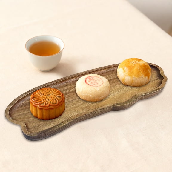 Koiauber Wood Serving Tray Cheese Board Charcuterie Board Coffee Trays Rectangular Round Platter