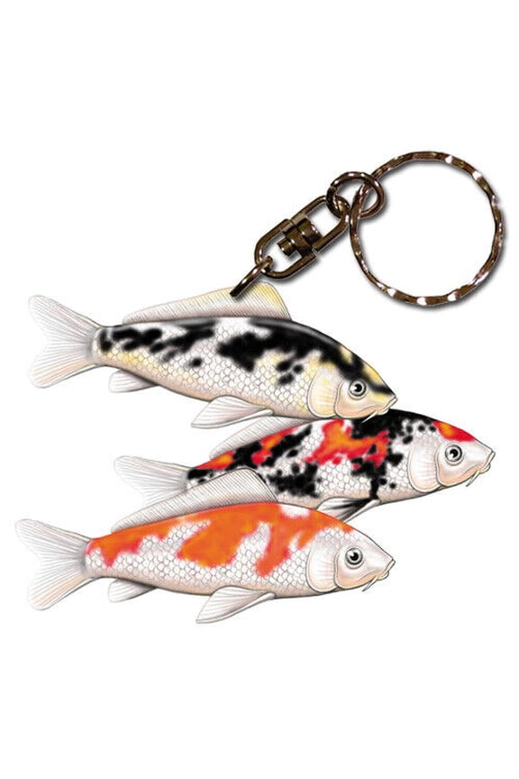 Koifish Keychain, Souvenir Key Holder, Fish Charm Tag, Pet Key Rings Craft Ornaments, Wooden Die-Cut