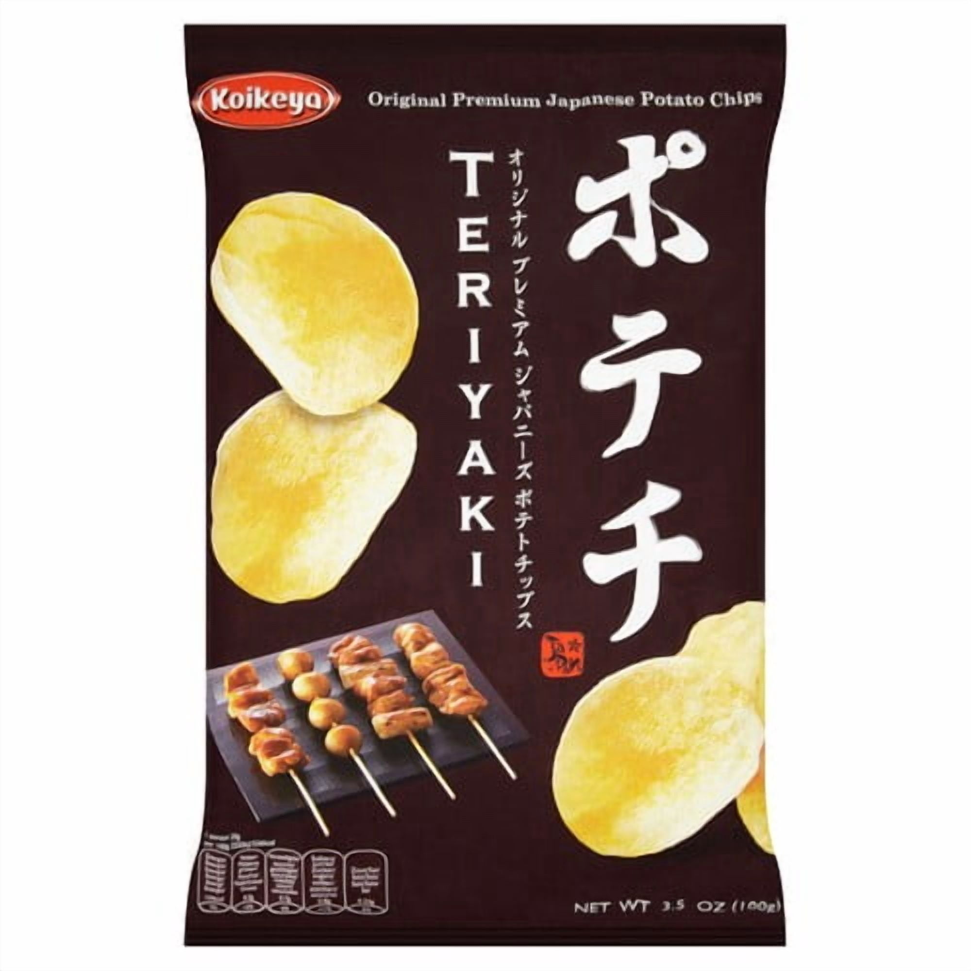 Koikeya Original Premium Japanese Potato Chips Teriyaki 100g, British Import (Pack of 6)