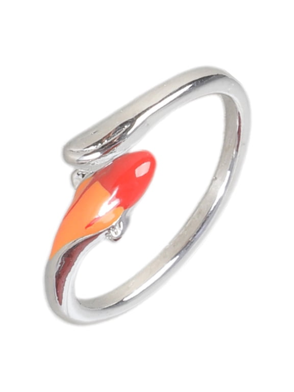 Kois Fish Shape Rings Small Open Fashion Rings Unisex Adjustable Rings Vintage Jewelry Accessory for Girlfriend