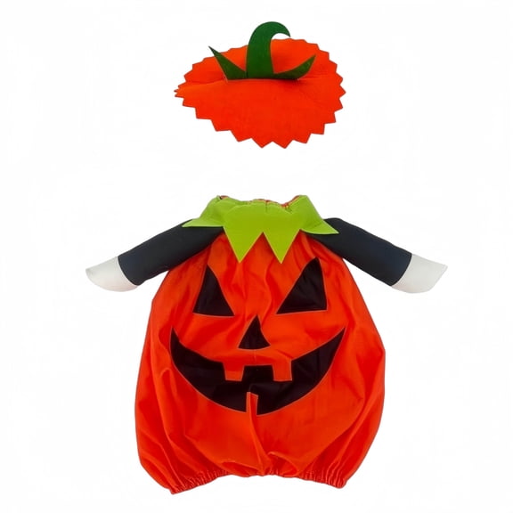Kojanyu 23 Inch Halloween Evil Pumpkin Porch Goose Costume Set, Spooky Holiday Decor for Garden Display.