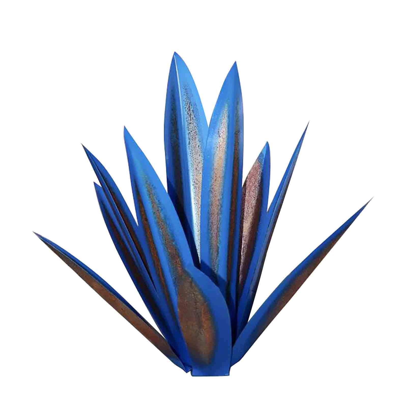 Kojanyu 25“ Metal Art Tequila Rustic Sculpture Garden Yard Sculpture Home Decor 9 Leaves