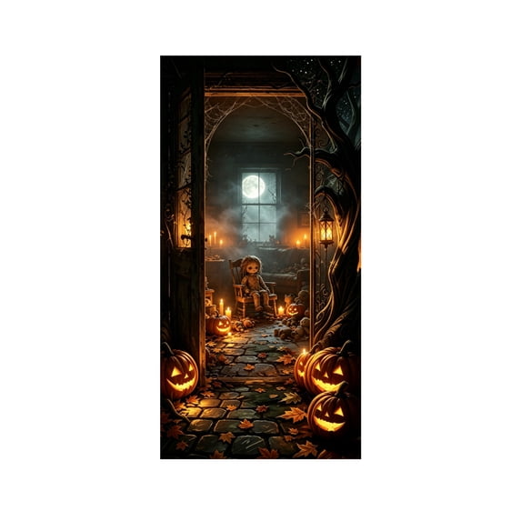 Kojanyu 35x71in Halloween Door Cover Curtain, Door and Wall Decoration for Festival Party and Spooky Holiday Displays.