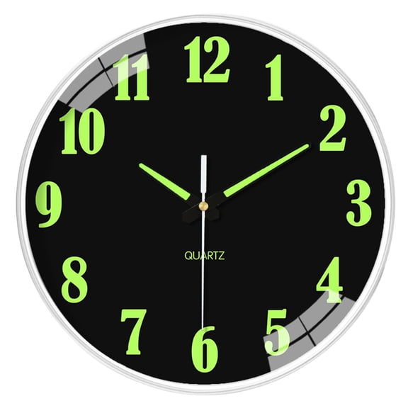 Kojanyu 8-Inch Noctilucent Wall Clock – Silent Glow-In-The-Dark Decorative Clock For Bedroom Living Room