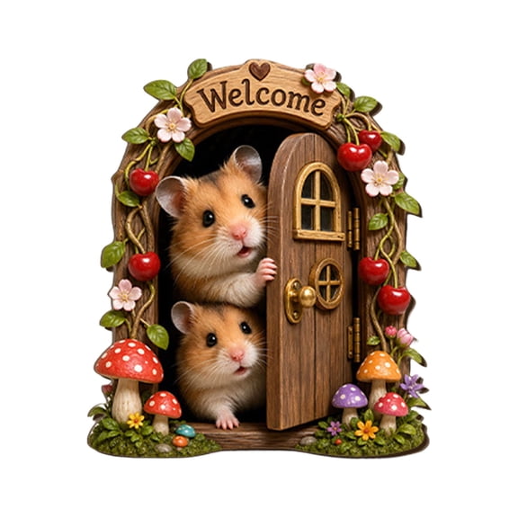 Kojanyu Adorable Mouse Garden Tree Hole Decoration,Cute Sculpture for Yard Lawn Outdoor Decor,Home Decoration