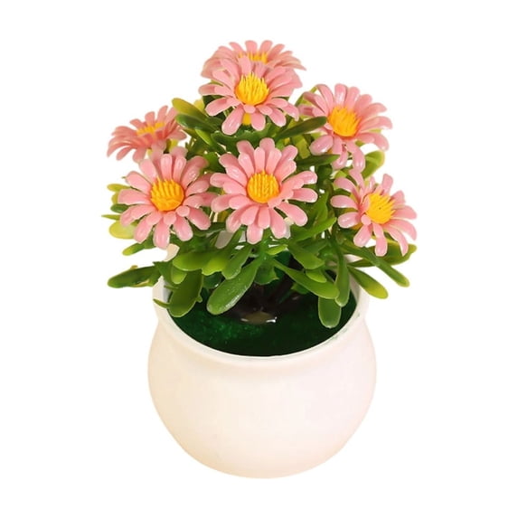 Kojanyu Artificial Flower Arrangement with Pot,7 Heads Plastic Sunflower for Home Office Wedding Table Decor,Home Decoration