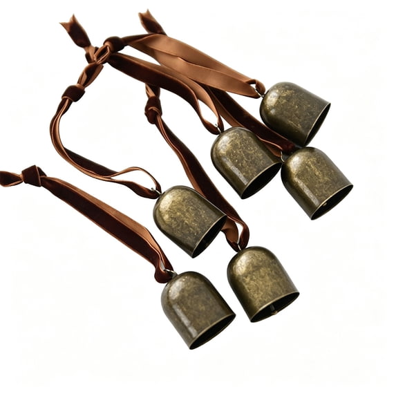 Kojanyu Christmas Bells, 6 Pack Decorative Metal Bells with Jingle Sounds for Xmas Tree Wreath Garland Ornament Holiday Home Wall Hanging.
