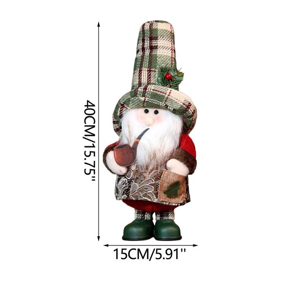 Kojanyu Christmas Checkered Cloth Standing Doll, Window Display Snowman and Old Man Figurine, Festive Holiday Decoration for Home, Mantel, or Shelf.